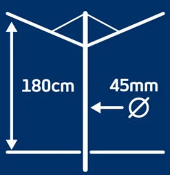 Séchoir parapluie extérieur avec housse de protection, 50 m d'étendage, noir et gris, LinoLift 500 Leifheit