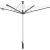 Séchoir parapluie extérieur avec douille de fixation, 60 m d'étendage, noir et gris, Leifheit Linomatic Plus 600