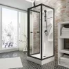 Schulte cabine de douche intégrale Juist - 80x80x190 cm - Portes coulissantes - Noir - Verre transparent