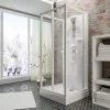 Schulte cabine de douche intégrale Juist - 90x90x210 cm - portes coulissantes - blanc - verre transparent