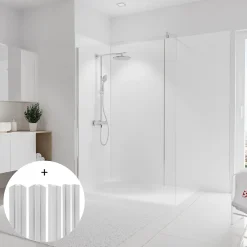 Schulte pack de 3 panneaux muraux 90x210 cm + 5 profilés - DécoDesign COULEUR - blanc