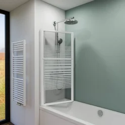 Schulte Pare-baignoire extensible 70-118x140 cm - Écran coulissant en verre 3 mm - Blanc