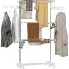 Sechoir à linge étendoir pliable ailes latérales sur 3 niveaux