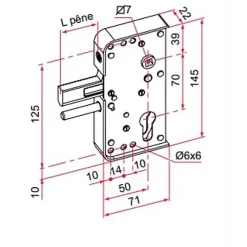 Serrure de portail en applique série GA levant 30mm - TIRARD - GA592302