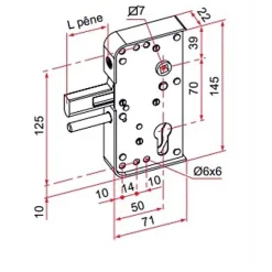 Serrure de portail en applique série GA levant 30mm - TIRARD - GA592302