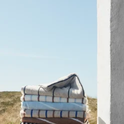 Serviette bleu en coton organique H60x40cm