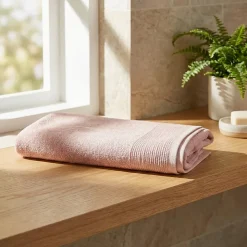 Serviette de bain rose nude 140 x 70 cm, GoodHome Koros
