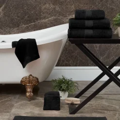 Serviette de toilette 550 g/m² Noir 50x100 cm LUXURY