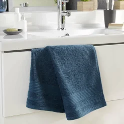 Serviette de toilette 50 x 90 cm eponge unie tendresse Saphir