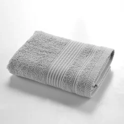 Serviette de toilette 50 x 90 cm eponge unie tendresse Gris Perle