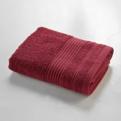 Serviette de toilette 50 x 90 cm eponge unie tendresse Rubis