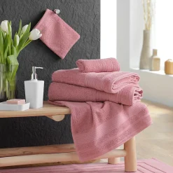 Serviette de toilette 50 x 90 cm Tendresse rose