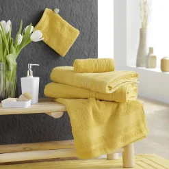Serviette de toilette 50 x 90 cm eponge unie tendresse Mimosa