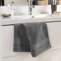 Serviette de toilette 50 x 90 cm Tendresse anthracite