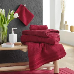 Serviette de toilette 50 x 90 cm Tendresse rouge