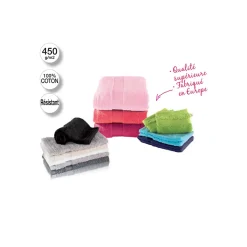 Serviette de toilette Essentiel - coton 450 gr/m² - gris taupe 50x90 cm - Atmosphera