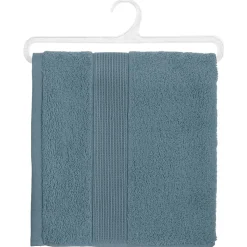 Serviette de toilette Essentiel - coton 450 gr/m² - bleu orage 50x90 cm - Atmosphera