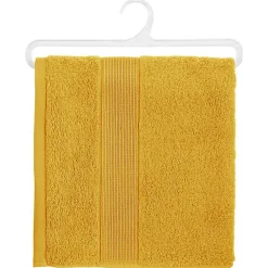 Serviette de toilette Essentiel - coton 450 gr/m² - jaune moutarde 50x90 cm - Atmosphera