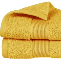 Serviette de toilette Essentiel - coton 450 gr/m² - jaune moutarde 50x90 cm - Atmosphera
