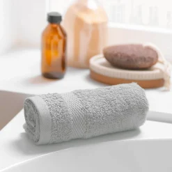 Serviette de toilette invite 30 x 50 cm Elegante gris perle