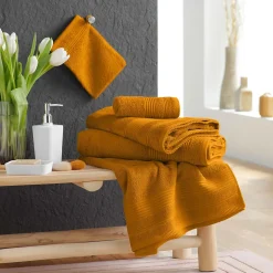 Serviette de toilette invite 30 x 50 cm Tendresse curry