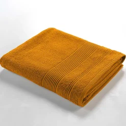 Serviette de Toilette unie 50x90 cm - Collection Tendresse - Éponge 500 g,m² - 50x90cm - Curry