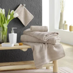 Serviette de Toilette 50x90 cm 100% Coton Taupe