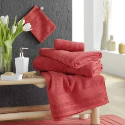 Serviette de Toilette 50x90 cm 100% Coton Terracotta