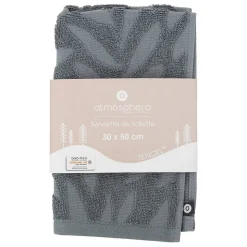 Serviette de toillette Cisel - coton - gris foncé - 30x50 cm - Atmosphera