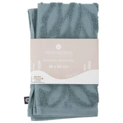 Serviette de toillette Cisel - coton - bleu - 30x50 cm - Atmosphera