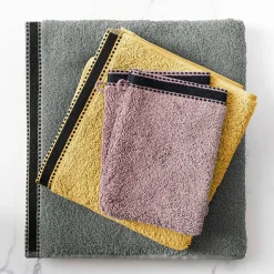 Serviette invité Joia - coton 550 gr/m² - jaune moutarde 30x50 cm - Atmosphera