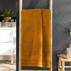 Serviette ou drap de douche 70 x 130 cm Tendresse curry