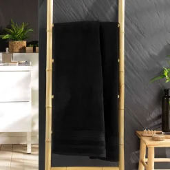 Serviette ou drap de douche 70 x 130 cm Tendresse noir
