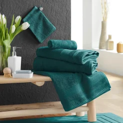 Serviette ou drap de douche 70 x 130 cm Tendresse emeraude