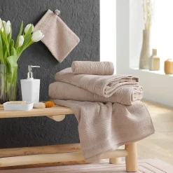 Serviette ou drap de douche 70 x 130 cm Tendresse taupe