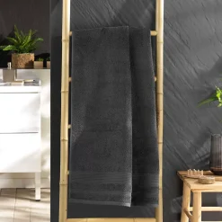 Serviette ou drap de douche 70 x 130 cm Tendresse anthracite