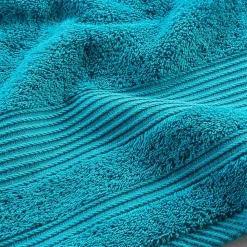 Serviette ou drap de douche 70 x 130 cm Tendresse bleu paon