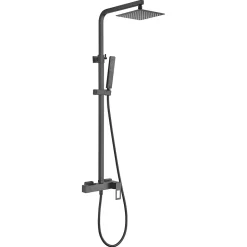 Set colonne de douche noire mate en acier et laiton mitigeur monocommande