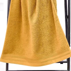 Set de 2 serviettes de toilette en éponge (50x100 cm - Jaune Ocre)
