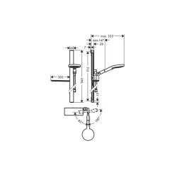 Set de douche 120 3jet avec barre Unica'E 90 cm et porte-savon chromé Hansgrohe Raindance Select S