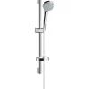Set de douche Vario EcoSmart avec barre Unica'C 65 cm et porte-savon chromé HANSGROHE Croma 100