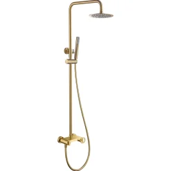Set douche monocommande or brosse corps laiton acier douchette extensible anticalcaire