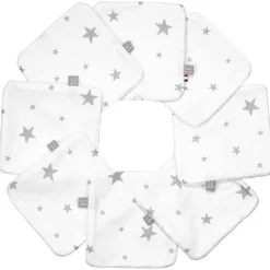SEVIRA KIDS Lingettes bébé lavables en 100% coton 8 pièces STELLA