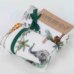 SEVIRA KIDS Lot de 2 langes en bambou Safari