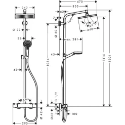 Showerpipe Crometta E 240 Set de douche 1 jet, Chrome (HG-27271000)
