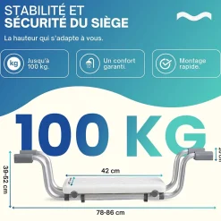 Siège de baignoire PMR adaptatif en largeur - Dileci