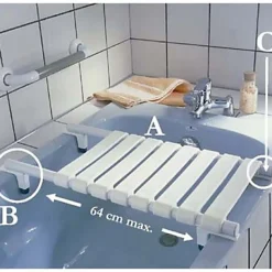 siège de bain en aluminium blanche Godonnier extensible de 484 à 640 mm