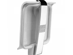 Siège de douche ARSIS escamotable avec béquille automatique - Assise blanche et piètement époxy blanc