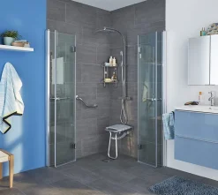 Siège de douche en aluminium gris Godonnier charge maximale 225 kg