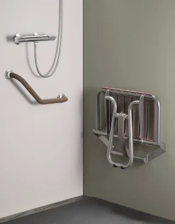 Siège de douche large lattes taupe Godonier